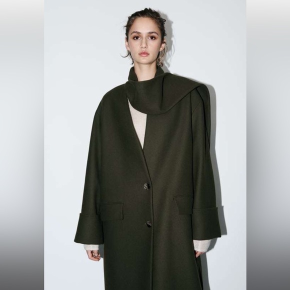 Zara manteco scarf wrap coat - Picture 6 of 16